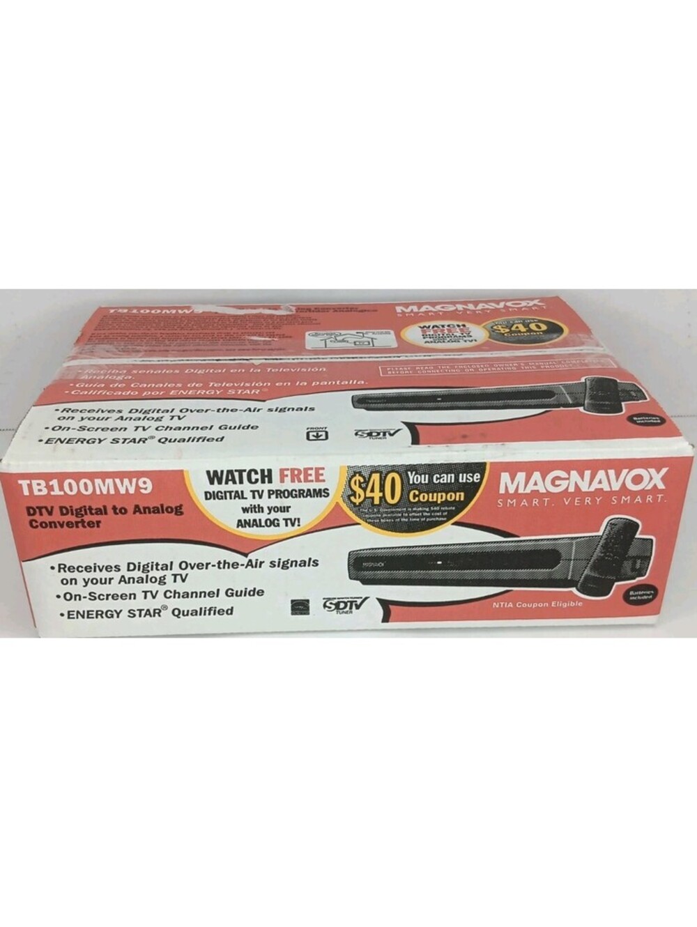 Magnavox DTV Digital To Analog TV Converter TB110MW9 New In Box With Remote NIB